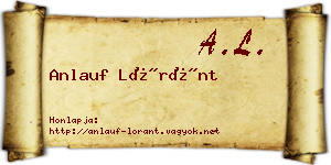 Anlauf Lóránt névjegykártya