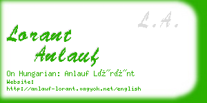 lorant anlauf business card